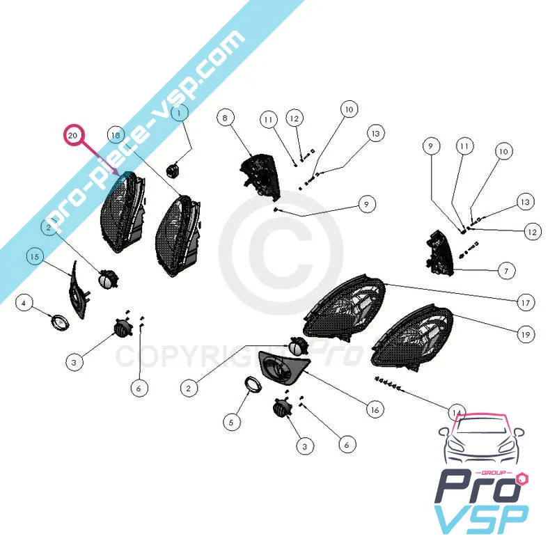 Fondo derecho Fondo de cromo Ajuste eléctrico para Ligier ixo