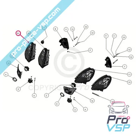 Fondo derecho Fondo de cromo Ajuste eléctrico para Ligier ixo