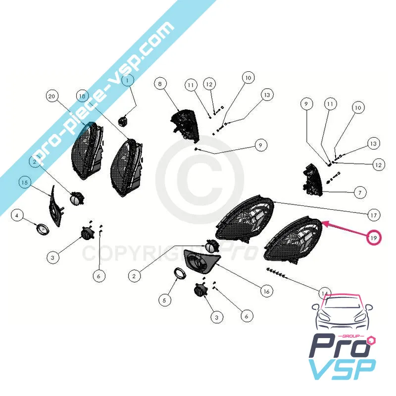 Fondo izquierdo Fondo de cromo Ajuste eléctrico para Ligier ixo
