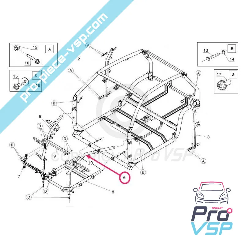 Gamba di sospensione sinistra per Ligier js50