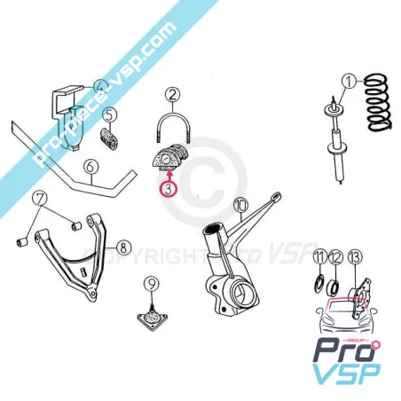 Silent Stabilizer Bar Block varten aixam 500sl