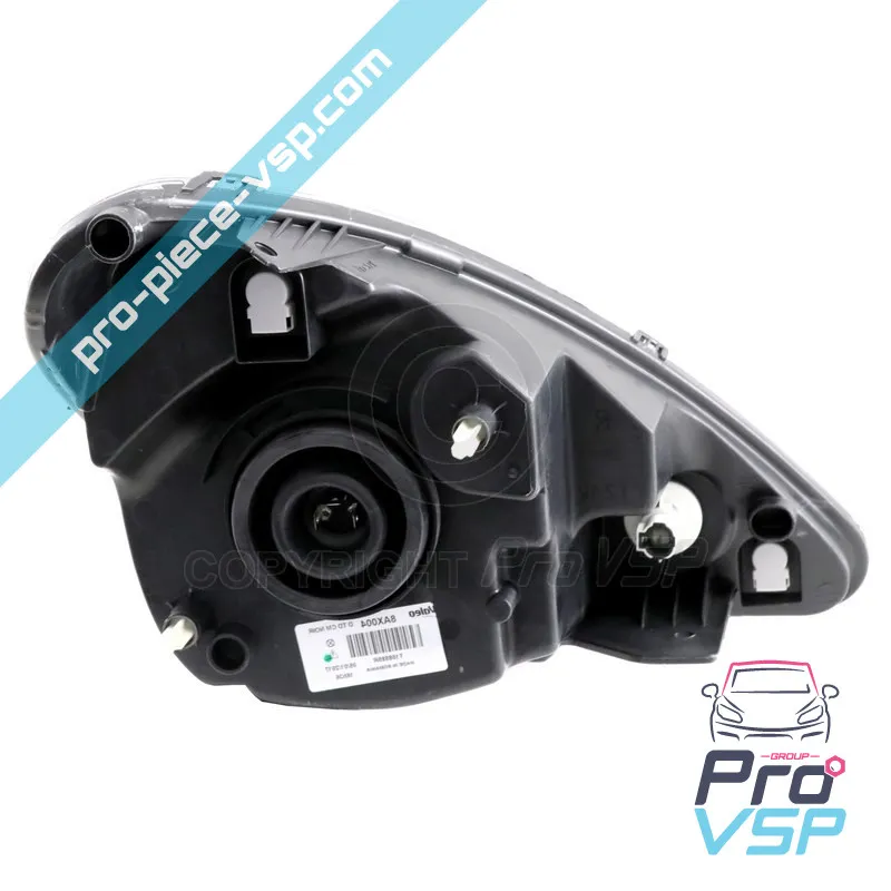 Phare gauche fond noir pour Aixam City , Roadline , Crossline , Scouty , Crossover , GTO , Impulsion