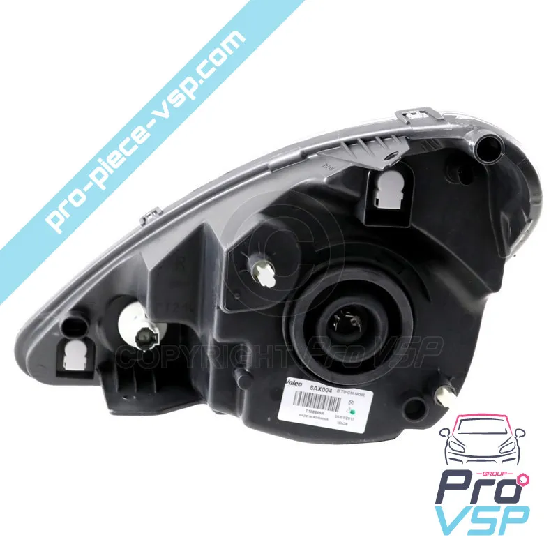 Phare droit fond noir pour Aixam City , Roadline , Crossline , Scouty , Crossover , GTO , Impulsion