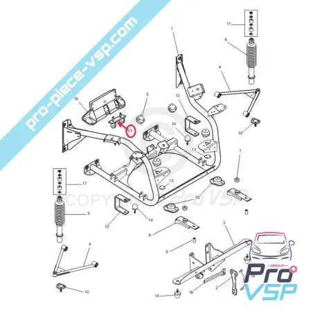 Caixa de microcar de bracket de link de motor mgo Motor Lombardini focs progress