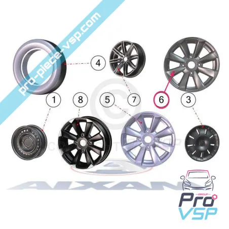 14-inch aluminum rim for Aixam Crossline Crossover