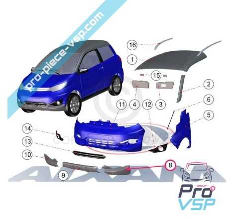 Sabot left of front bumper