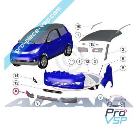 Sabot droit de pare choc avant pour Aixam Vision Crossover