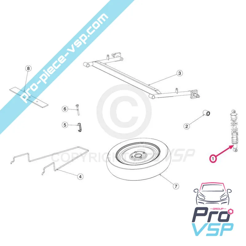 Rear shock absorber adaptable for Jdm Aloes