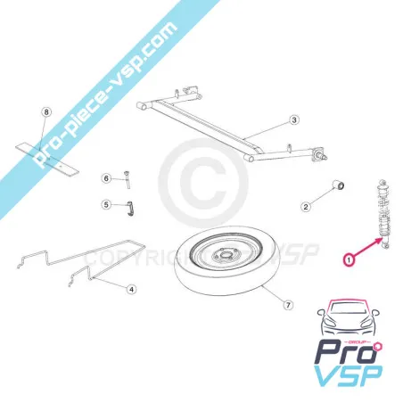 Rear shock absorber adaptable for Jdm Aloes