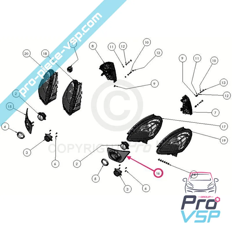 Niebla de niebla izquierda para Ligier ixo v1