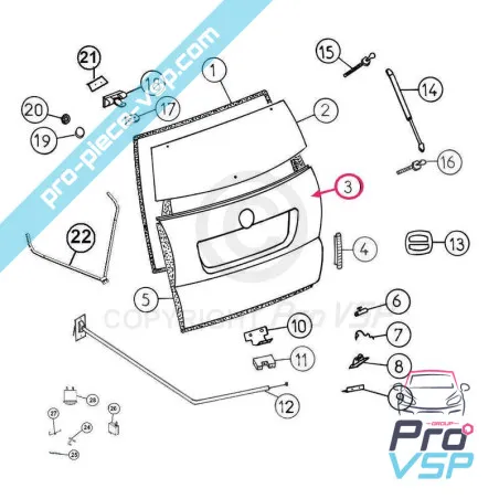 Anpassningsbar Hatchback Panel ABS plast för Aixam Impulsion