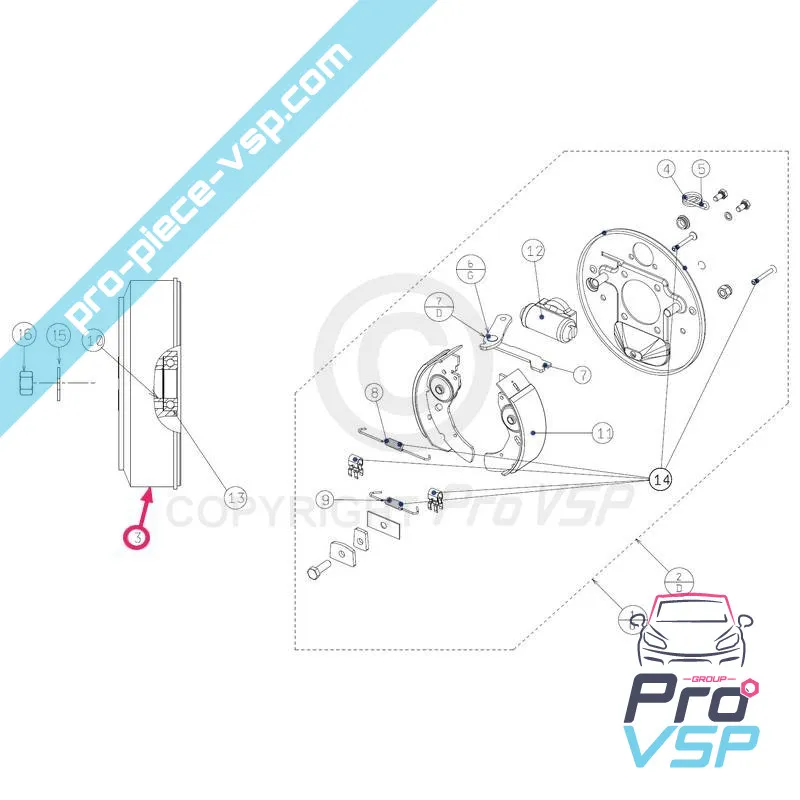 Tambour de frein pour jdm roxsy xheos bellier jade grecav eke sonique