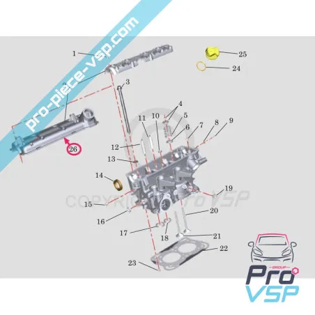 Capacul capului cilindrului motorului Lombardini dci
