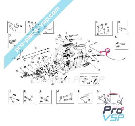 Câble de frein à main pour ligier js50 dué 2 , 3/5 , 6