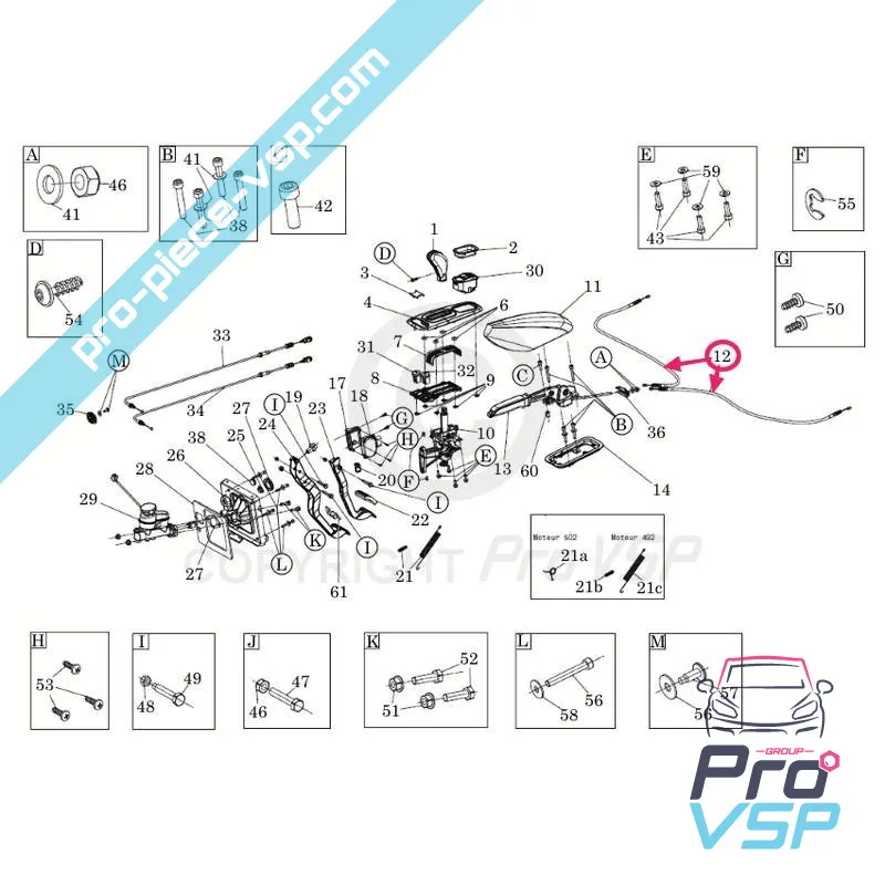 Cablu de frână pentru ligier js50 Datorită 2, 3/5, 6