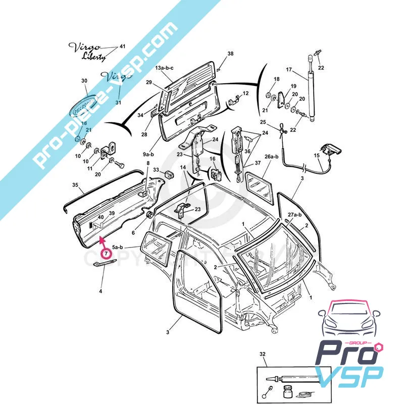 Paraurti posteriore per microcar virgo 3