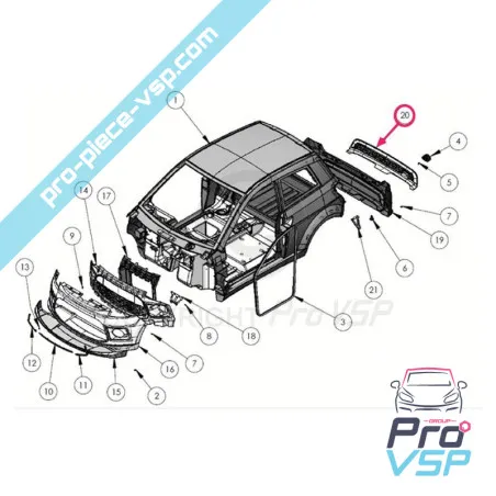 Parement arrière pour ligier ixo