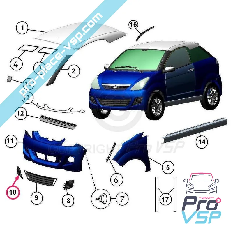 Entourage of fog Aixam Impulsion