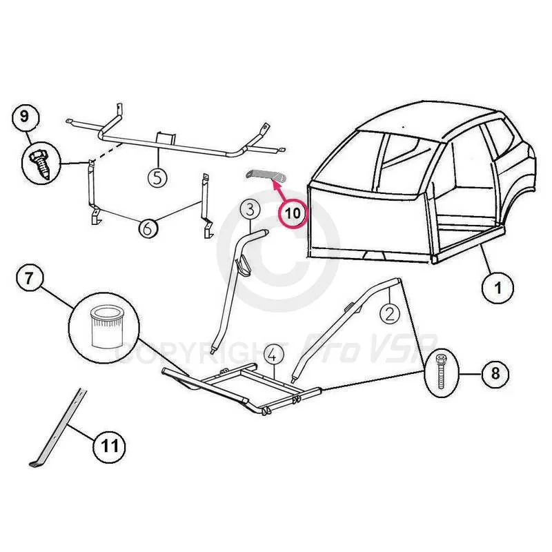 Front straight wing attachment