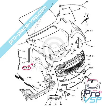 Adaptat frontal frontal ABS ABS plastic pentru microcar f8c Jsrc ligier