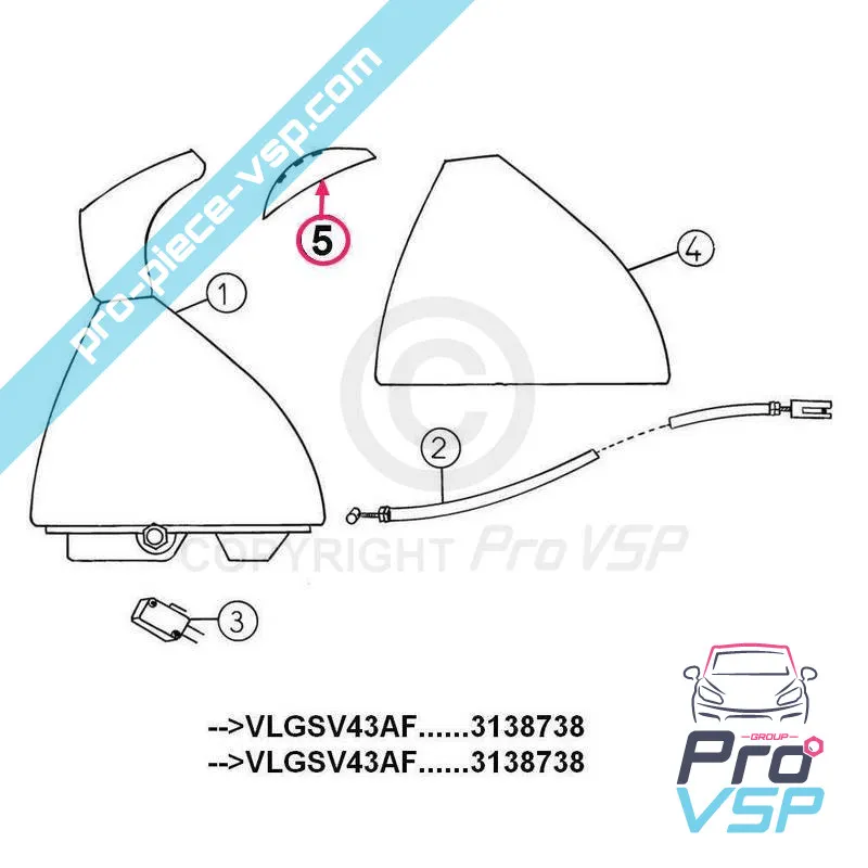 Top pommel negro para Aixam De 2004 a 2013