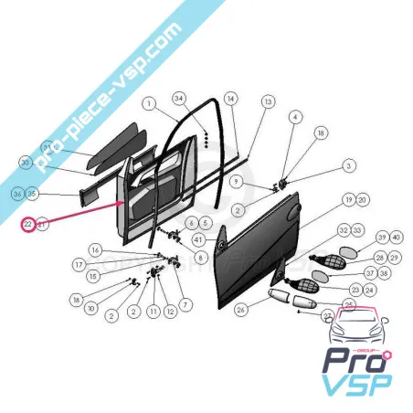 Panou interior al ușii negre pentru ligier xtoo r S Rs optimax