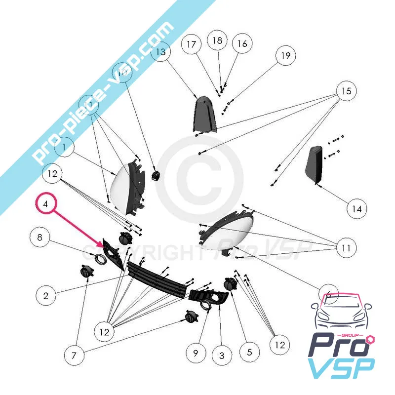 Entourage di nebbia giusta per Ligier xtoo r S Rs optimax
