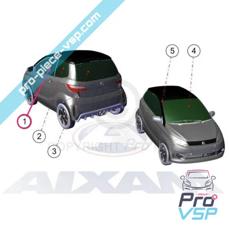 Left door door stained for Aixam