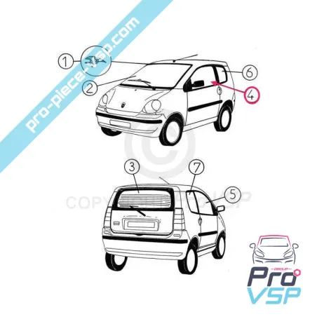 Vitre de porte droite incolore pour aixam 300 400sl 500sl 400evo 400.4 500.4 500.5