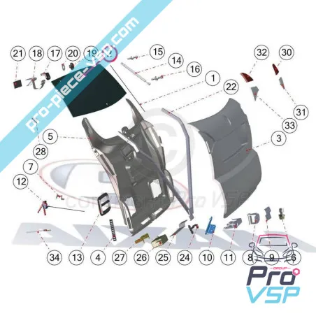 Rear window for aixam city and gto ( impulsion and vision )