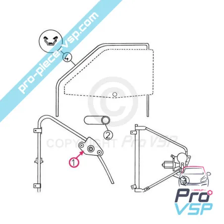 Window lift manual left adaptable for Aixam