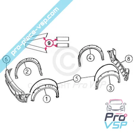 Adhesive kit for Aixam City sport