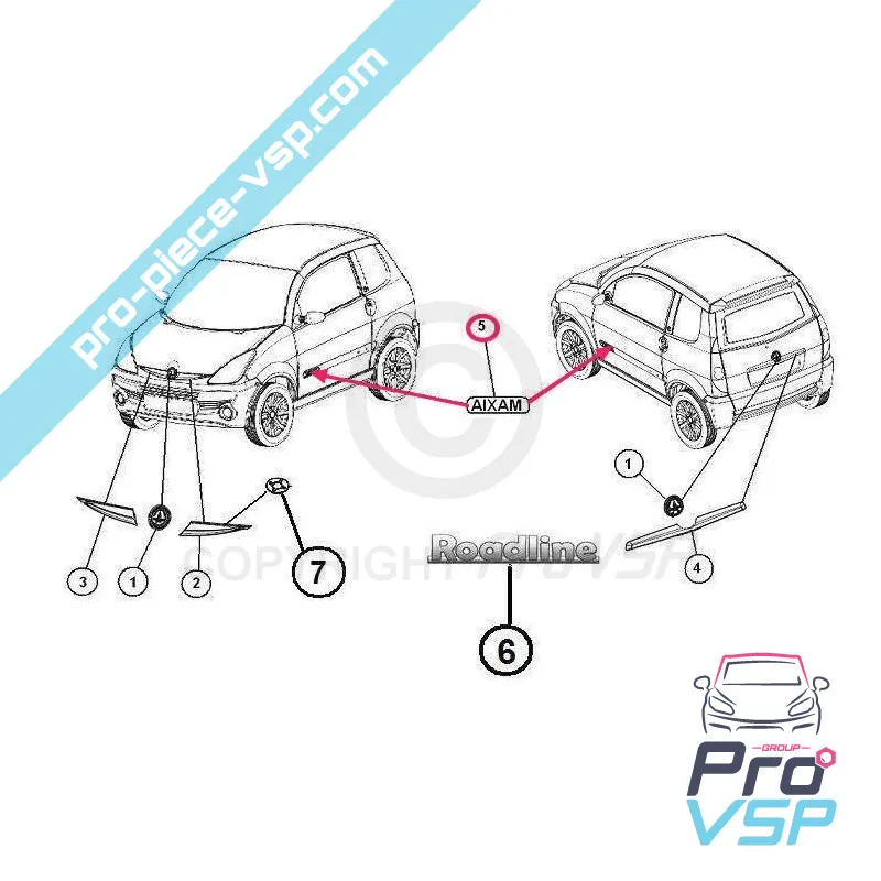 Chrome door logo for aixam a721 a741 a751 city crossline roadline scouty