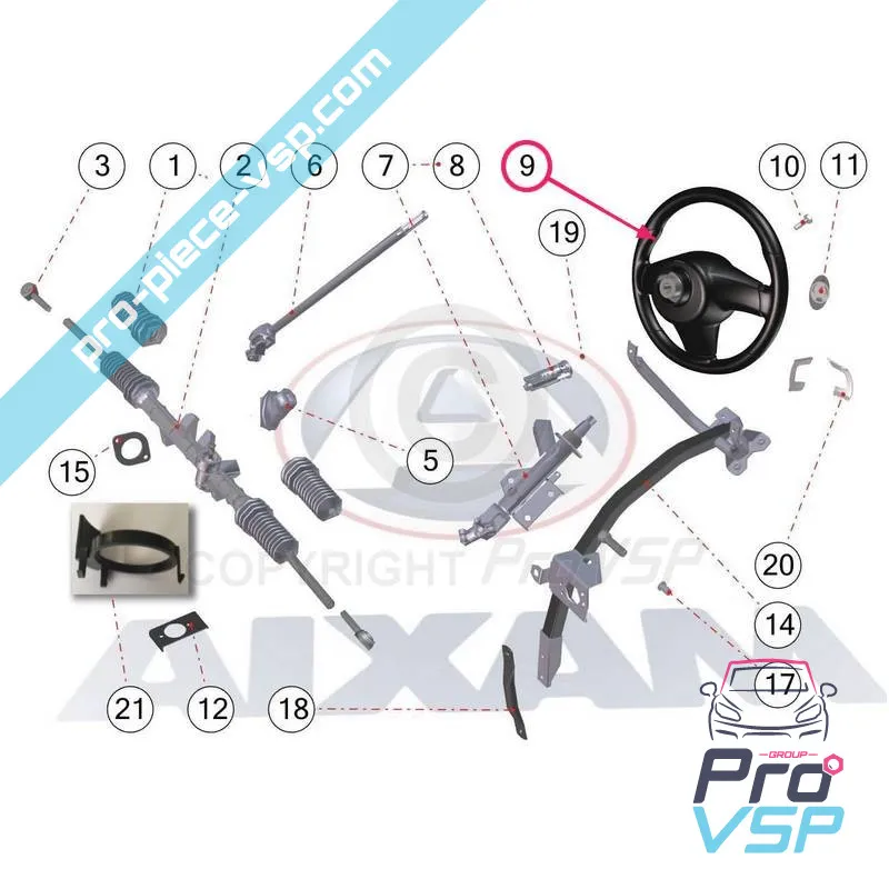 Steering wheel aixam a721 a741 a751 city crossline roadline scouty