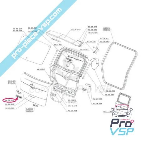 Logotipo adesivo da porta traseira Chatenet para CH26 , CH28 , CH30 , CH32 , Sporteevo , Pick-up