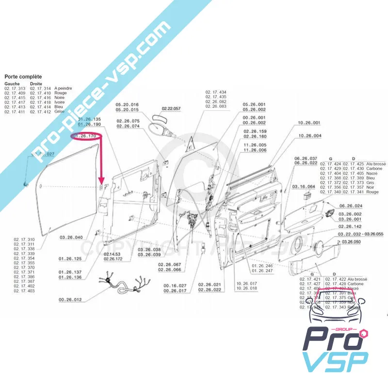 Porta laterale dell autista che barra per Chatenet CH26 , CH28 , CH30 , CH32 , Sporteevo , Pick-up