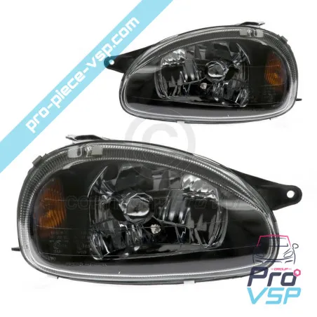 Phares avant Tuning fond noir Microcar Virgo 1 , 2 , Chatenet Media , Barooder , Speedino , Casalini Sulkydea , Sulky pick-up