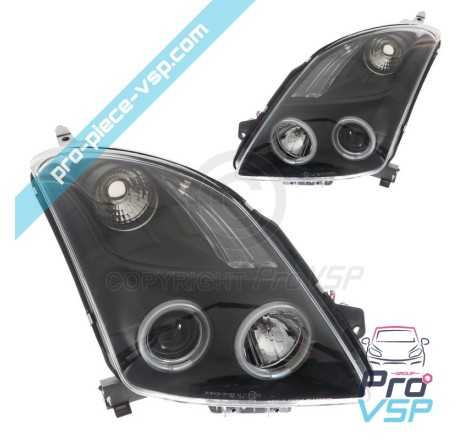 Headlights before Tuning Angeleyes Black