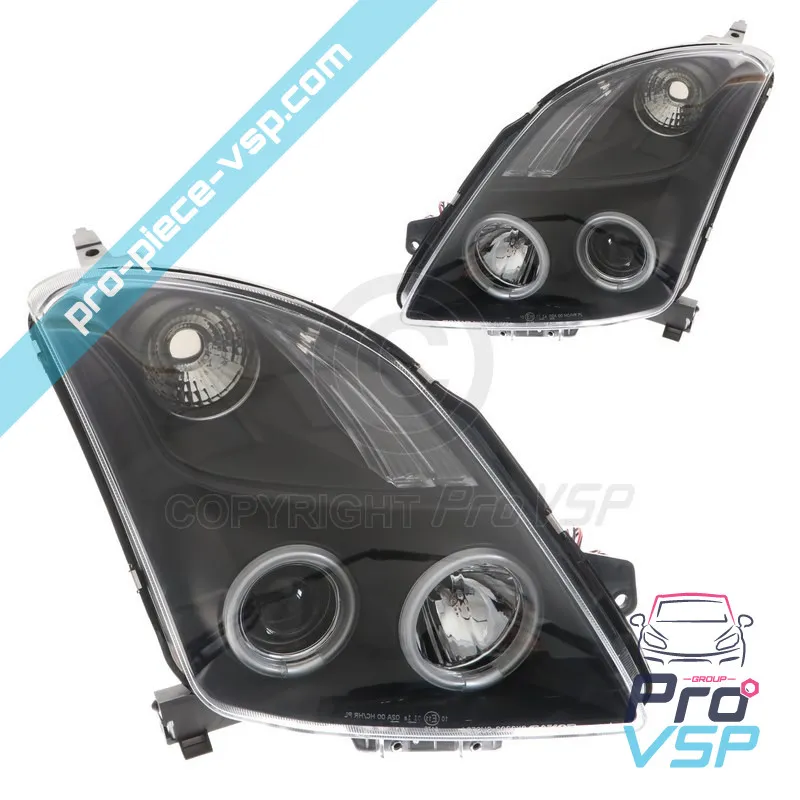 Phares avant Tuning angeleyes noir Bellier Jade