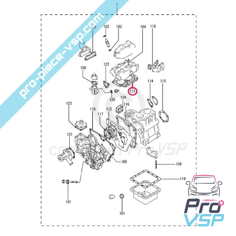 Joint de culasse adaptable pour casalini moteur mitsubishi