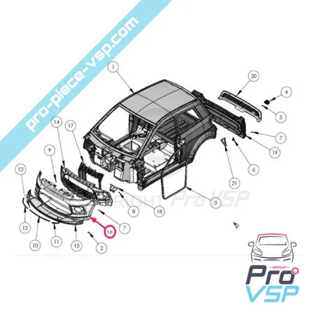 Pare choc avant adaptable en fibre pour ligier ixo v2