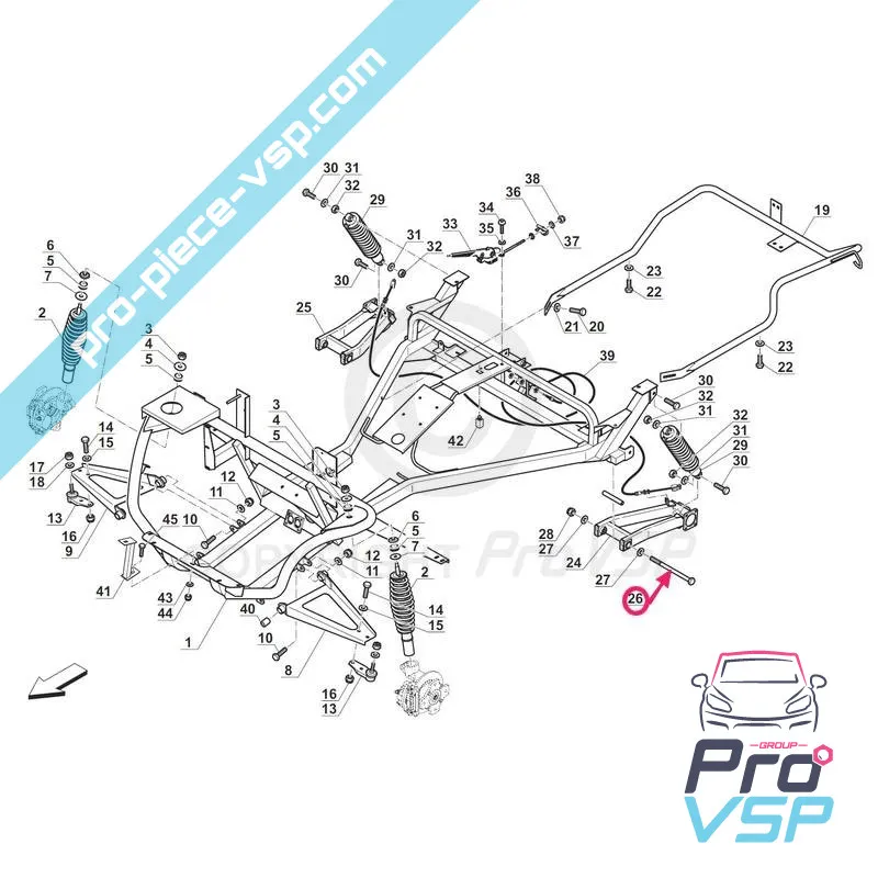 Rear arm screw for Bellier Divane Opale