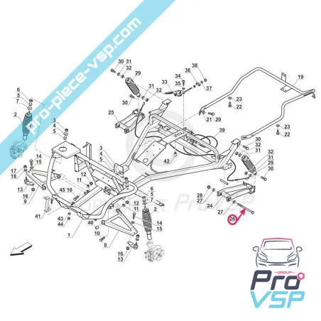 Rear arm screw for Bellier Divane Opale