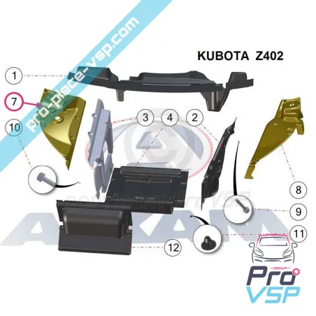 Play right front wing adaptable plastic ABS for Aixam Vision