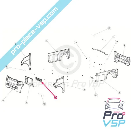 Rejilla central de parachoques para Ligier xtoo r S rs optimax microcoche m8