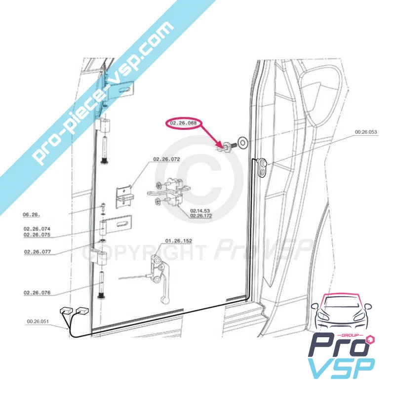 Door guach for Chatenet CH26 , CH28 , CH30 , CH32 , Sporteevo , Pick-up
