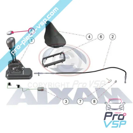 Chrome gear lever cover for Aixam Impulsion Vision Sensation Emotion