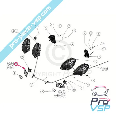 Black straight fog entourage for Ligier ixo v2