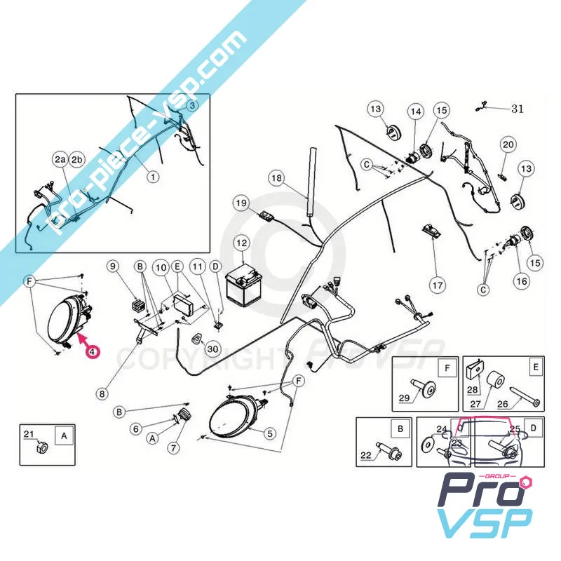 Farol direito para microcar mgo 3 e devido p85