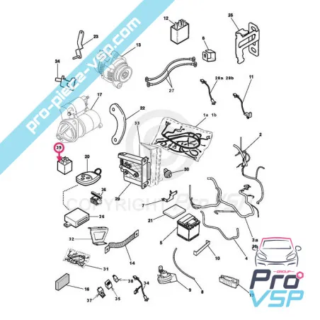 Relé de limpeza dianteira para Chatenet Ligier Microcar